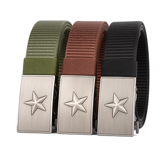 Men's Belt Star  Automatic buckle tank belt canvas  fabric belt 3.4cm